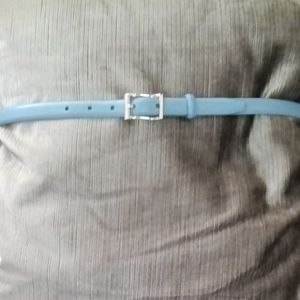 DKNY narrow leather belt in Robin's egg blue. Perfect condition, NWOT